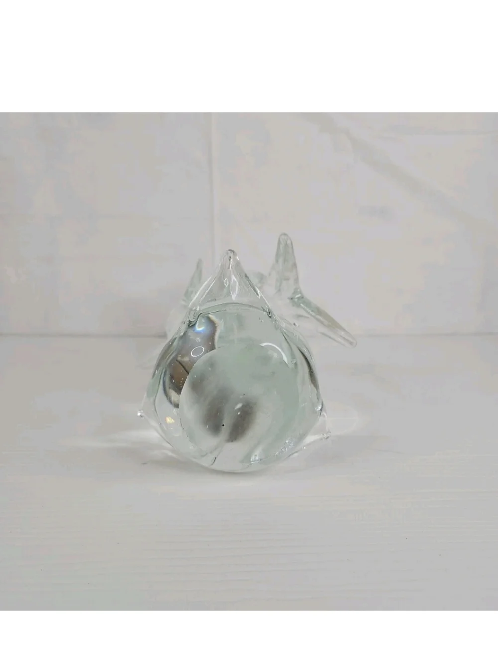 Clear Glass Dolphin Figurine - Decorative Aquarium Accent